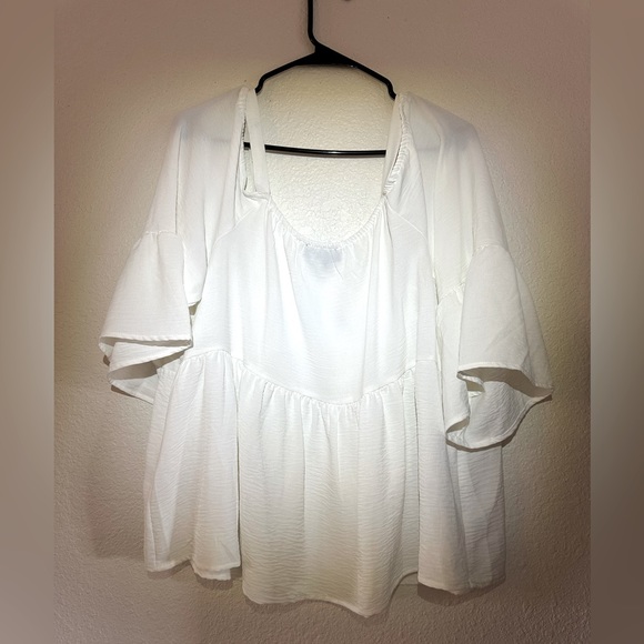 Fred David Bohemian Blouse with straps and flare sleeves 2x - Picture 4 of 6